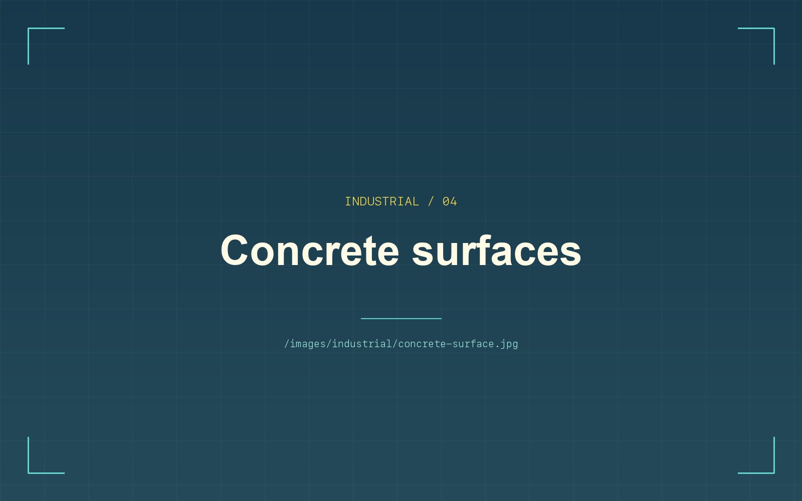 Placeholder graphic marking where the large concrete surface photograph will be placed
